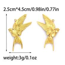 1pc Casual Style Swallow Pendant Vintage Flying Swallow Metal Charm Suitable For DIY Necklace Bracelet Jewelry Making Suitable For Women's Daily Wear - Multicolor - View 7