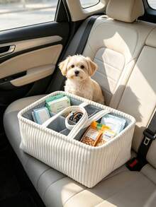 5pcs Pet Storage Basket Set With Handle And Multiple Removable Dividers, Soft Fabric Storage Box, Suitable For Puppy Grooming Supplies, Portable Dog/Cat Toy And Accessory Storage Bin - Multicolor - View 7