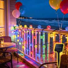 Solar-Powered Moroccan Spherical String Lights, 20/30 LED, Colorful Fairy Lights, Waterproof, Suitable For Outdoor Garden Fences, Patios, Indoor Bedrooms, Mother's Day, Christmas, And Home Party Decorations. - Colorful Morocco - View 8