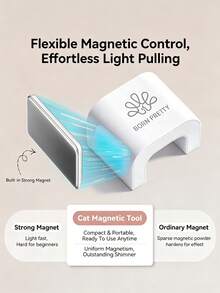 BORN PRETTY 1pc White Rotating Cat Eye Magnetic Nail Art Tool, Strong Magnet Fast Shaping, Suitable For Beginners, Home & Salon Nail DIY - White - View 9