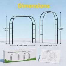 DDCAQIOUA Adjustable 2-In-1 Metal Garden Arch, Climbing Plant Pergola, Durable Steel Structure, Windproof With Ground Stakes, Easy Assembly For Roses, Vines, And Clematis - Iron Flower Climbing Trellis - View 4