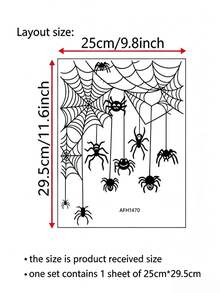 1 Conjunto de Adesivos Decorativos de Teia de Aranha e Aranha de Desenho Animado de Halloween, Material PVC Autoadesivo Removível, Adequado para Quarto, Parede e Decoração Doméstica, Bem como Decoração de Festa de Halloween - 1 YEAR - Visão 8