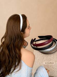 topshiny 1pc Fashionable Minimalist Snake Print Non-Slip Headband, Vintage No-Pressure High-Crown Hair Accessory - Multicolor - View 2