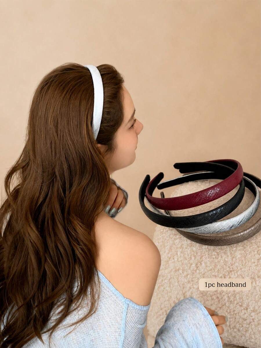 topshiny 1pc Fashionable Minimalist Snake Print Non-Slip Headband, Vintage No-Pressure High-Crown Hair Accessory