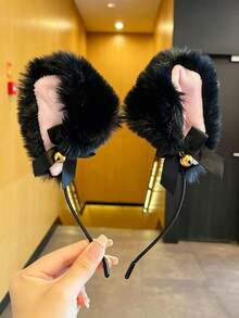 1 buah Bando Telinga Rubah Plush Lucu, Natal, Bando Telinga Kelinci Panjang, Kecantikan, Rumah, Aksesori Rambut - MultiWarna - View 7