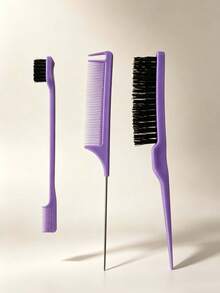 1/3pcs Professional Multi-Function Hair Comb, Perming Dyeing Styling Comb, Anti-Curling Salon Tool, Daily And Bridal Updo Hairstyles - Pink - View 11