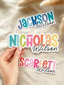 Customize Name Sticker, Personalized Stickers,Waterproof, Scratch-Resistant, With Cut-Out Effect, Suitable For Cups, Personal Items, Lunch Boxes, Cups, Books, Computers, Mobile Phones, Coffee Mugs,Phone Cases, Ceramic Mugs, Water Bottles - Multicolor - View 1