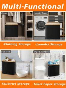 1PC Foldable Toilet Paper Storage Box Large Capacity Toilet Paper Basket Toilet Paper Holder Space-Saving Storage Organizer For Bedroom Dormitory Office Tissue Roll Container Dispenser Bathroom Home Organization Essential Back To School - Multicolor - View 4