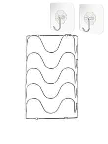 Wall-Mounted Pot Lid Rack, Multi-Tiered Wall-Mounted Kitchen Storage Rack, Draining Pot Lid Rack, Cabinet Storage Rack, Suitable For Pot Lids, Cookware, And Cutting Boards, Space-Saving Kitchen Shelf, Suitable For Home And Restaurant Use. - Multicolor - View 14