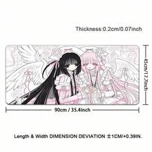 Ins Style Japanese Vintage Leather Mouse Pad Angel Girl Mouse Pad Oversized Computer Mouse Pad Cute Pink Anime Office Leather Desktop Mouse Pad - View 8