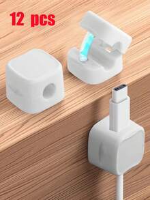 24/12/6/1pc Magnetic Cable Organizer Desktop Self-Adhesive Clip Cable Management Holder For Phone Charging Cable Data Cable - Multicolor - View 3
