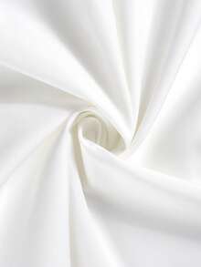 Plus Size Women's Solid Color Lapel Blouse With Fashion Pearl Buttons, Lantern Sleeve Top - White - View 5