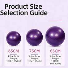 Thickened Explosion‑Proof Yoga Ball, Multiple Colors Available. Sizes Of 65/75/85 Cm Fit Different Heights. It Features Anti‑Slip Textures, Pressure‑Resistant And Durable, Suitable For Home Fitness, Pilates And Postpartum Recovery Training. - A - View 7