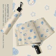 1pc Cute Fish Automatic Umbrella For Women, Black Coating Sun Umbrella, UV Protection, Foldable, Minimalist INS Style - Multicolor - View 7