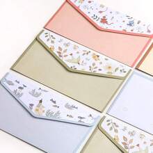 [54 Sheets Floral Pattern Stationery] A Set Of 54, Featuring Fresh And Beautiful Floral Pattern Western-Style Envelopes, Double-Sided Invitation Card Set Includes 18 Envelopes And 36 Sheets Of Stationery. - Multiple Styles - View 6