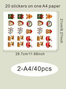 20-200pcs Custom Christmas Name Stickers, Personalized Gingerbread Stocking Tree Gift Labels, Festive Holiday Style, Customized Gift Stickers, Customizable Name Labels, Christmas Gift Wrapping Decor, Holiday Party Favors, Christmas Stickers - Style B - View 10