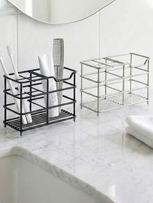 Bathroom Toothbrush Holder - Electric Toothbrush And Toothpaste Storage Rack; Bathroom Toothbrush Holder, Bathroom Storage Rack, Sink Toothpaste Holder, Rust-Proof Bathroom Accessories Rack - Multicolor - View 7