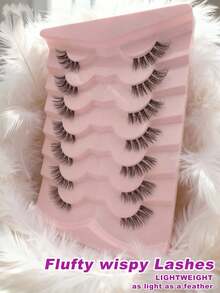 7 Pairs Cartoon Style False Eyelashes, Soft And Fluffy 3D Faux Mink Hair, Messy Wing Segmented Stem - Halloween Party Essential, Reusable, Lightweight Wispy Lashes, Suitable For Daily Charm And Special Occasions - View 3