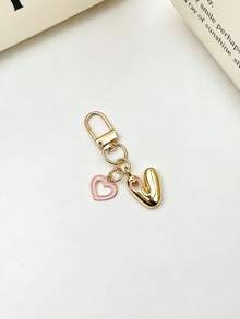 1pc 26 Letters Oil Drop Hollow Heart Pendant Initial Keychain, Bag Charm Pendant, Copper Material, Perfect Gift For Couples And Friends - Random Color - View 32