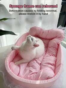 1pc Cute All-Season Pet Bed, Thick Non-Stick Mat, Washable Breathable Cat Bed Dog Bed, Super Soft Lace Edge Cat Bed, Suitable For Cats And Small Dogs Under 6kg - Multicolor - View 9