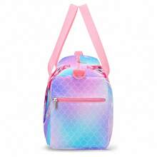 Pink Mermaid & Fish Scale Print Girls Children's Travel Luggage Bag, Zippered Tote Bag With Top Handle And Shoulder Strap, Suitable For Dance And Camping - MERMAIDS-7 - View 8