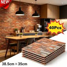 Thickened Waterproof 3D Self-Adhesive Wallpaper, Brick Pattern, 38cm X 35cm Wall Decor Sticker, Anti-Stain Anti-Collision, Suitable For Living Room, Kitchen And Bedroom Background, Multiple Colors Available - A - View 31