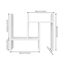 Adjustable Combination Desktop Bookshelf, Multi‑Functional Office Desk Storage Organizer Rack - White - View 2