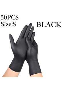 4/50/100pcs Disposable Nitrile Gloves, Powder-Free Durable, Latex-Free, Suitable For Home And Kitchen Cleaning, Kitchen, Bathroom, Toilet, Living Room Housework, Painting Work And Outdoor Travel Multi-Purpose Gloves (Bagged) - Black - View 19