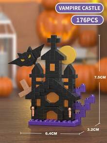 Halloween Series Building Block Set, Gift Assembly Toy, Arent-Child Interactive Party Game, Halloween Series Model Building Block Set, Holiday Decor/Desktop, Early Learning Educational Stem Toy, Birthday Gift, Halloween Thanksgiving Party Favor/Gift - Multicolor - View 16
