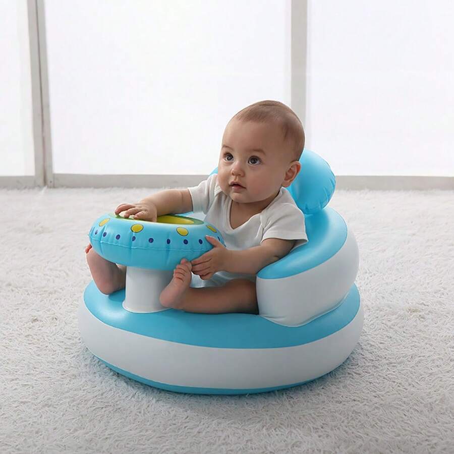 UFO Inflatable Baby Learning To Sit Chair, Infant Sofa, PVC Material, Baby Learning To Sit, Multi-Function Baby Seat, Baby Dining Chair, Baby Bath Chair, One Chair Multiple Uses - Multicolor - View 1