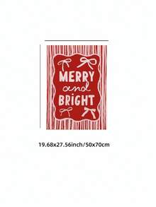 1pc Frameless Festive Red Pink Christmas Print Wall Art Dorm Gift - Multi-color - View 12