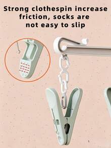 1pc/20 Clips Folding Clothes Hanger/Seamless Pants Clips/Space-Saving/Can Hang Shirts/Pants/Underwear/Socks/Hats - View 4