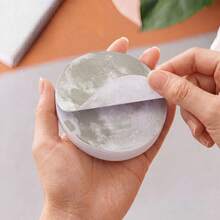 2pcs Moon Shaped Sticky Notes, Aesthetic Moon Design Memo Pads, Creative Round Notebook, Minimalist Office Stationery, Self-Adhesive Removable Sticky Notes, Suitable For Office, School, Planner, Journaling And Daily Reminders - one-size - View 5