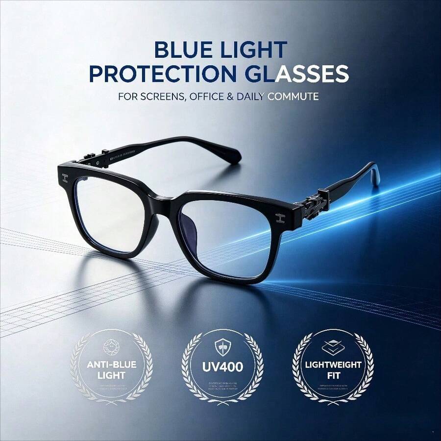 SIPHEW Unique New Arrival Square Clear Lens Eyeglasses, High Quality Sturdy Frame, Reinforced Metal Hinges Smooth Surface Durable Daily Fashion Glasses - 1234 C1 Black Silver Frame - View 1