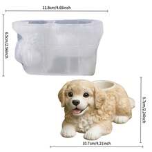 [Ideal Choice For Pet Lovers] Silicone Golden Retriever Dog Planter Mold | Easy To Demold, Reusable, Pet Lovers, Home Decor, Warmth And Vitality - Dog - View 9