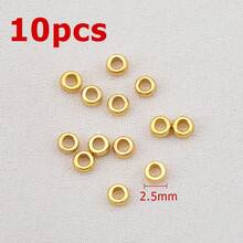 10Pcs Copper Polished Spacer Beads Flat Wheel Washers Pearl Necklace Spacers, Suitable For DIY Bracelet Necklace Jewelry Accessories - DIY Spacer Beads - View 13