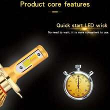 2 buah Lampu Depan LED Mobil Dua Warna Kuning dan Putih H1 H7 H11 H4 Lampu Jauh dan Dekat Terintegrasi - C6 - View 5