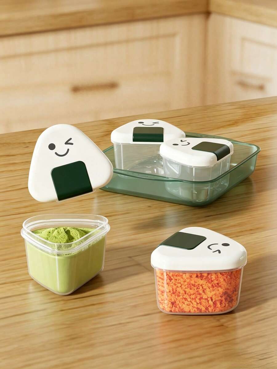 4pcs/Cartoon Baby Food Storage Containers/Kitchen Food Boxes/Baby Food Containers/Condiment Boxes/Food Storage Boxes/Material: PP/Single Volume: 90 Ml / 3.04 Fl Oz