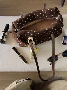 Niche Design Vintage Polka Dot Handbag 2026 New Fashion Versatile Commuter Pillow Bag Shoulder Underarm Bag (No Accessories Included) - Brown - View 2