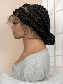 High-Quality Full Lace Woven Wig, Unique Underground Style Hairstyle. Fashionable New Arrival, Suitable For Everyone To Wear., Halloween - Black - View 4