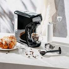 CAMRY Multi-Capsule Coffee Machine, Capsule Espresso Maker, Pod Coffee Machine - 1450W (Max 3000W), 0.6L Water Tank, Compact Design, Black - EU E Type Plug(220-240V) - View 1