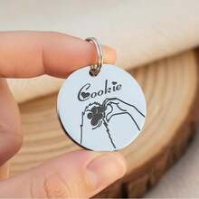 CFUNIQ 1pc Customized Round Dog Tag (With Small Ring), Dog ID Tag, Personalized Dog Name Tag, Cat Supplies, Engraved ID Tag, Silent Dog Tag, Stainless Steel Dog Tag, Customized Pet Name Tag, Pet Gift, Dog Birthday Gift, Gift For Dog Lovers, Durable, QR Code - Multicolor - View 10