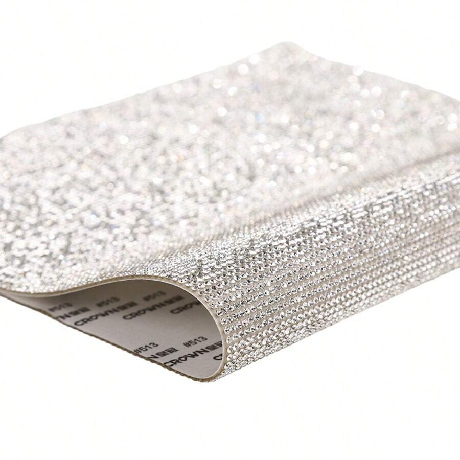 1 Shet Citer Rhinestone Sticker DIY Car Furniture, Water Cup Phto Frame Decoratve Stcker Sel Achesive Lter Cytal Cm Stcker 4.45x9.37 Inch/ 8.96x 9.37 Inh/9.37x127 Inh White - White - View 1