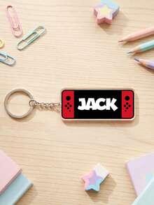 1pc Custom Text Game Console Keychain, Game Controller Style Bag Charm, Personalized Text Backpack Pendant, Game‑Lovers Themed Accessory Gift - Multicolor - View 9