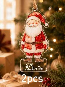 Custom Name Christmas Ornament, Personalized Santa Reindeer Tree Hanging Decor, Festive Holiday Style, Customized Christmas Tree Decoration, Customizable Name Pendant, Christmas Home Decor, Holiday Keepsake Gift, Bag Charm, Gifts For Family, Friends - Style a - View 14