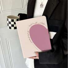 1pc Pink Heart Arabic Quote Pattern Printed Tablet Protective Case, Multi-Angle Support Protective Cover With Pen Slot, Compatible With IPad Pro (M5)/Air 4/5/Pro 11/11(A16 2025)/Galaxy Tab S10+/S9/A9, Compatible With OPPO Pad, MatePad, Pad, Honor Tablet, Pad - Multicolor - View 2