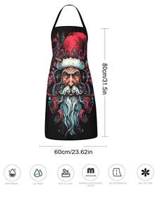 4pcs Christmas Cartoon Character Print Apron Set, Penguin Santa Snowman Elf Pattern Kitchen Cooking Baking Aprons For Holiday Party Home Decoration - Multicolor - View 3