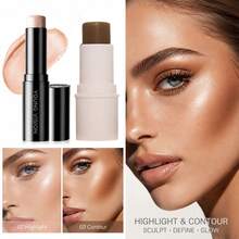 YOUNG VISION Highlighter Stick & Contour Stick Facial Makeup Set: Water-Based Highlighter Stick Brightens Face & Bronze Contour Stick Sculpts Facial Contours For Daily Makeup - Multicolor - View 11