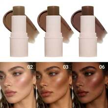 YOUNG VISION Highlighter Stick & Contour Stick Facial Makeup Set: Water-Based Highlighter Stick Brightens Face & Bronze Contour Stick Sculpts Facial Contours For Daily Makeup - Multicolor - View 4