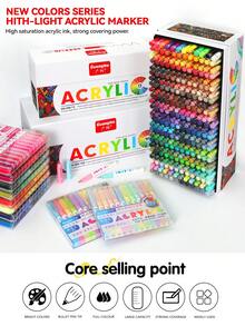 GuangNa High Gloss Acrylic Gel Pens 12/72/168/288 Colors Set, 1.0mm Hard Tip, High Pigment Concentration And Large Capacity Water-Based Ink. Can Create 3D Painting Effects, Suitable For Wood, Ceramic, Metal, Glass And Rock Painting, Back To School Gift - Sets - View 5